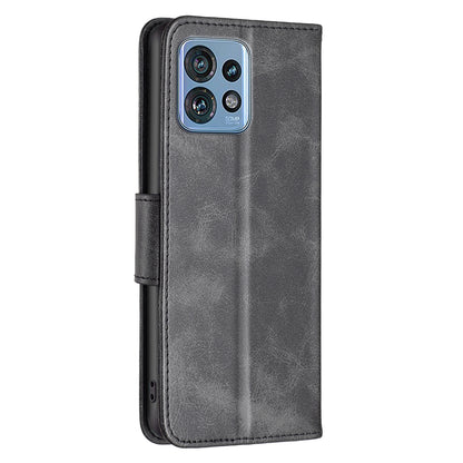 For Motorola Edge 40 Pro 5G / Moto X40 5G Solid Color Wallet Shell Textured PU Leather Stand Phone Case