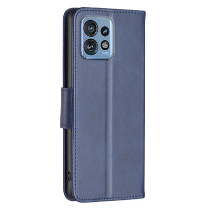 For Motorola Edge 40 Pro 5G / Moto X40 5G Solid Color Wallet Shell Textured PU Leather Stand Phone Case