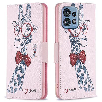 For Motorola Edge 40 Pro 5G / Moto X40 5G Pattern Printing PU Leather Phone Case Wallet Shell with Stand