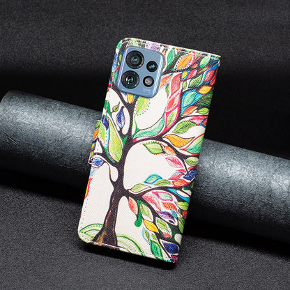 For Motorola Edge 40 Pro 5G / Moto X40 5G Pattern Printing PU Leather Phone Case Wallet Shell with Stand