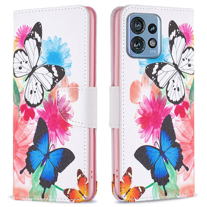 For Motorola Edge 40 Pro 5G / Moto X40 5G Pattern Printing PU Leather Phone Case Wallet Shell with Stand