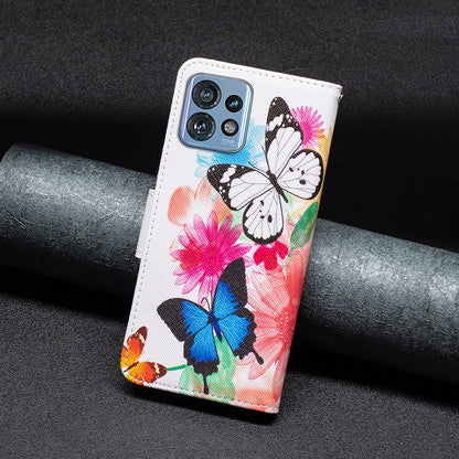 For Motorola Edge 40 Pro 5G / Moto X40 5G Pattern Printing PU Leather Phone Case Wallet Shell with Stand