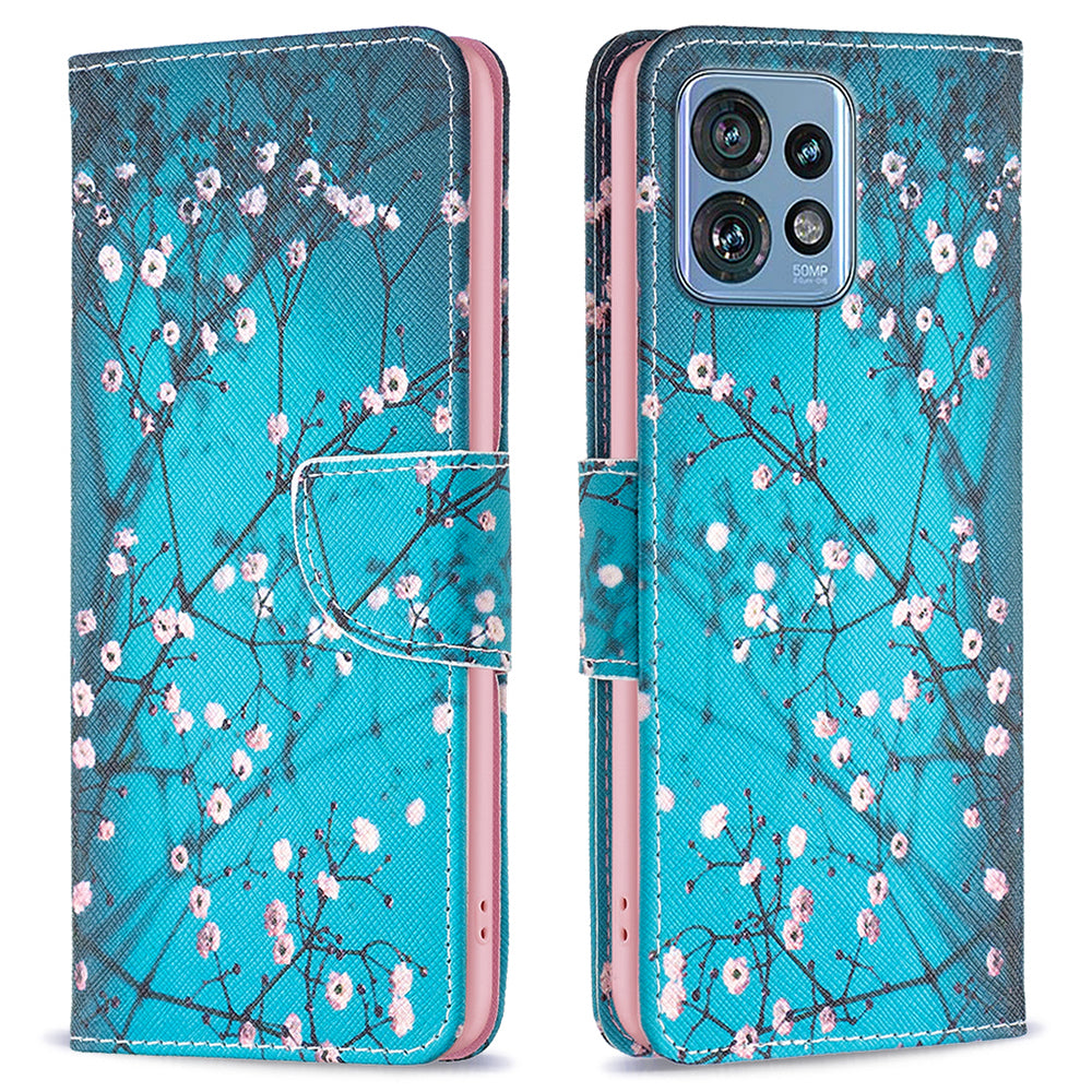 For Motorola Edge 40 Pro 5G / Moto X40 5G Pattern Printing PU Leather Phone Case Wallet Shell with Stand