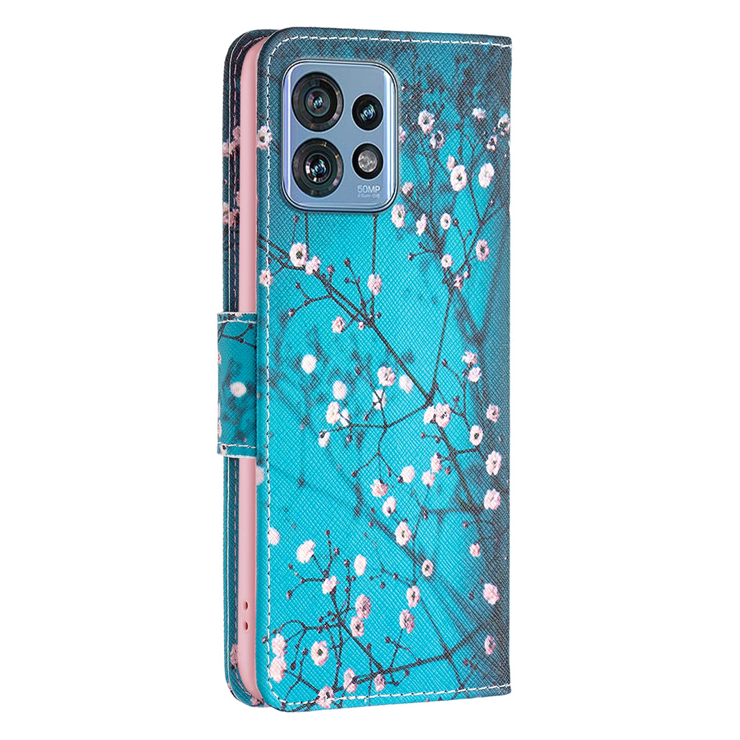 For Motorola Edge 40 Pro 5G / Moto X40 5G Pattern Printing PU Leather Phone Case Wallet Shell with Stand