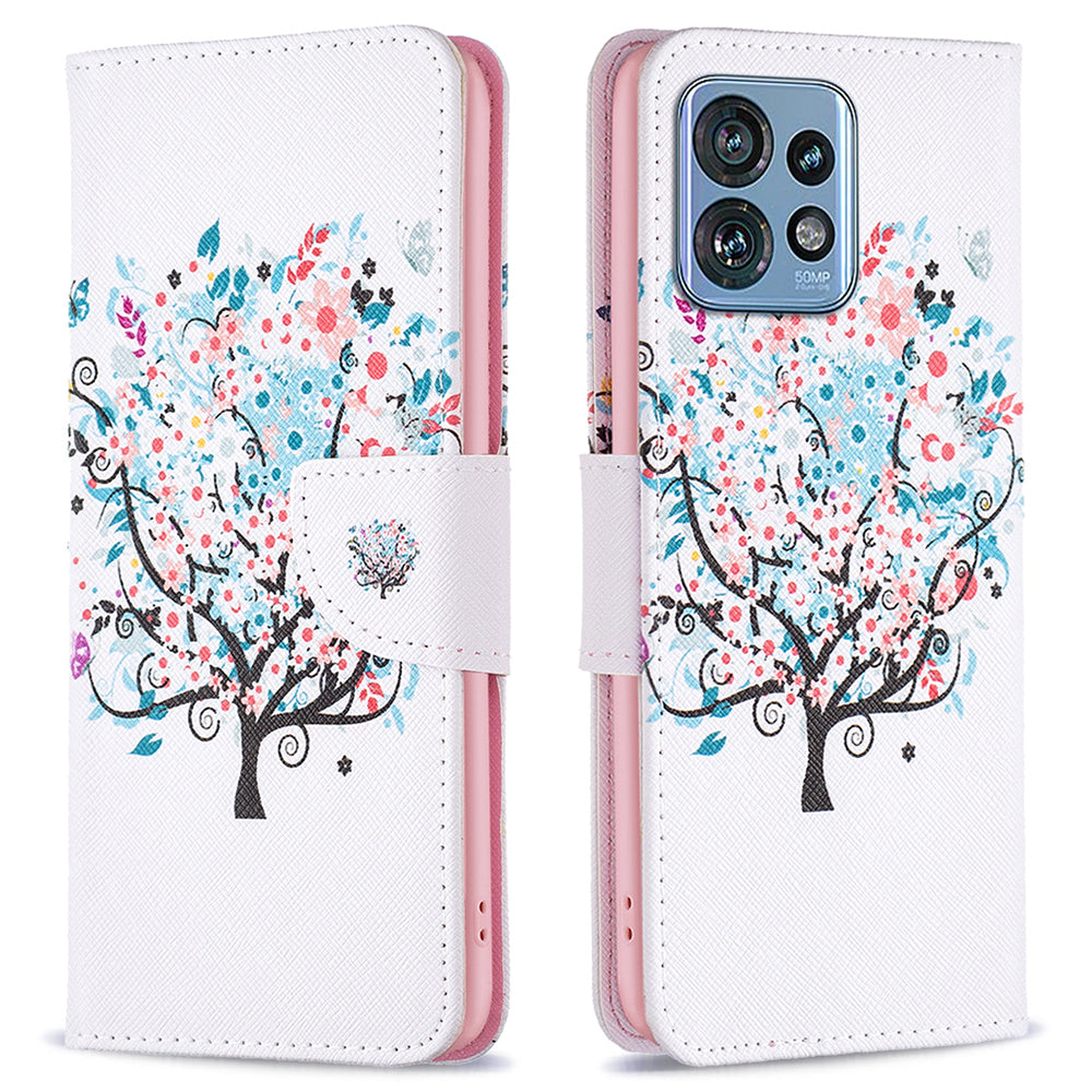 For Motorola Edge 40 Pro 5G / Moto X40 5G Pattern Printing PU Leather Phone Case Wallet Shell with Stand