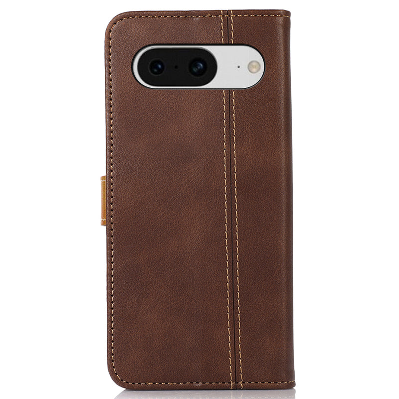 For Google Pixel 8 5G PU Leather Wallet Stand Case Calf Texture Protective Phone Cover