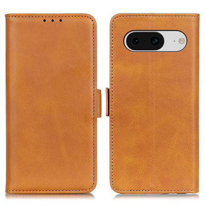 For Google Pixel 8 Cowhide Texture Leather Stand Wallet Case Shockproof Protective Phone Cover