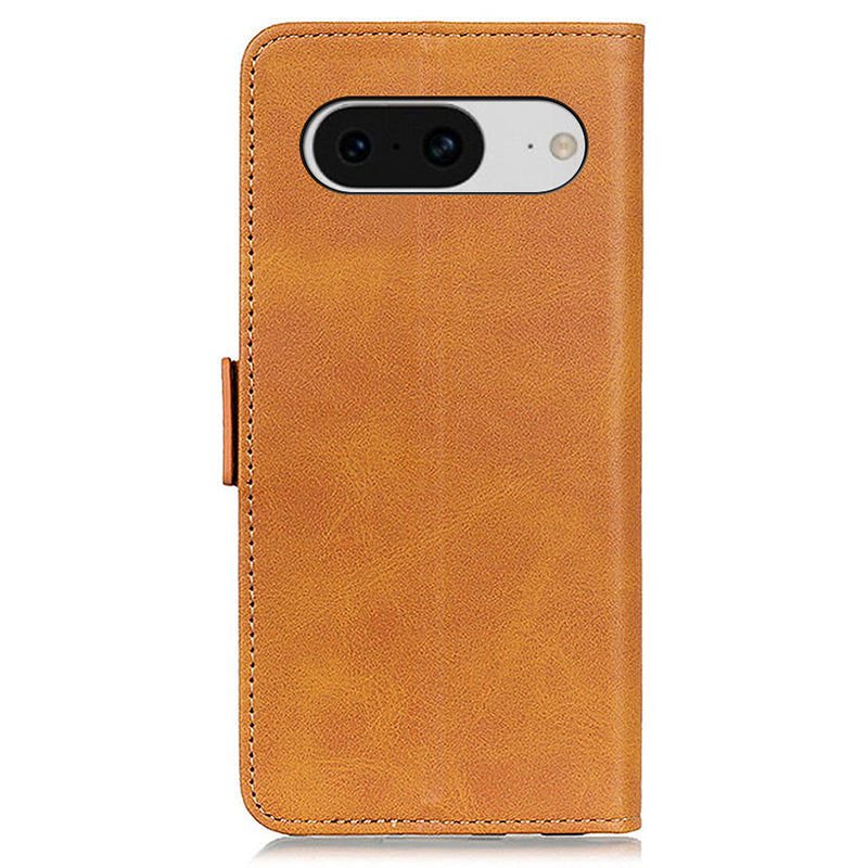 For Google Pixel 8 Cowhide Texture Leather Stand Wallet Case Shockproof Protective Phone Cover