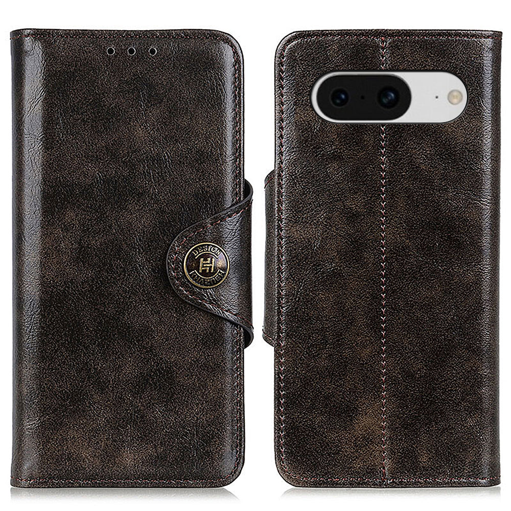 KHAZHEN for Google Pixel 8 Phone Stand Case Drop Resistant PU Leather Wallet Cover