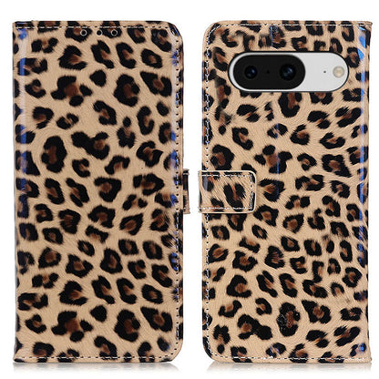 For Google Pixel 8 PU Leather Phone Case Leopard Pattern Folio Stand Wallet Protective Cover