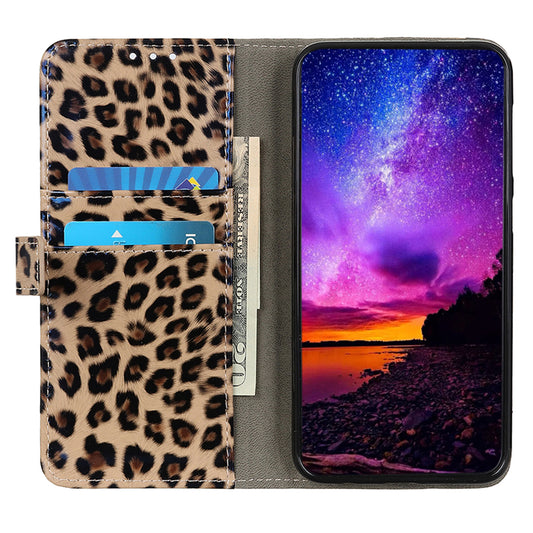 For Google Pixel 8 PU Leather Phone Case Leopard Pattern Folio Stand Wallet Protective Cover