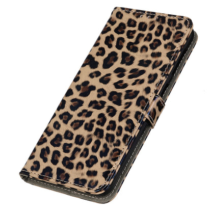 For Google Pixel 8 PU Leather Phone Case Leopard Pattern Folio Stand Wallet Protective Cover