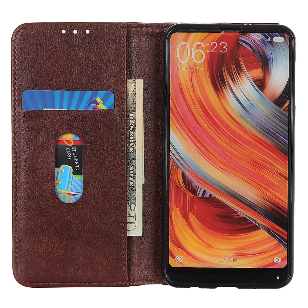 For Google Pixel 8 Litchi Texture Shockproof Wallet Stand Phone Case Split Leather+TPU Protective Cover