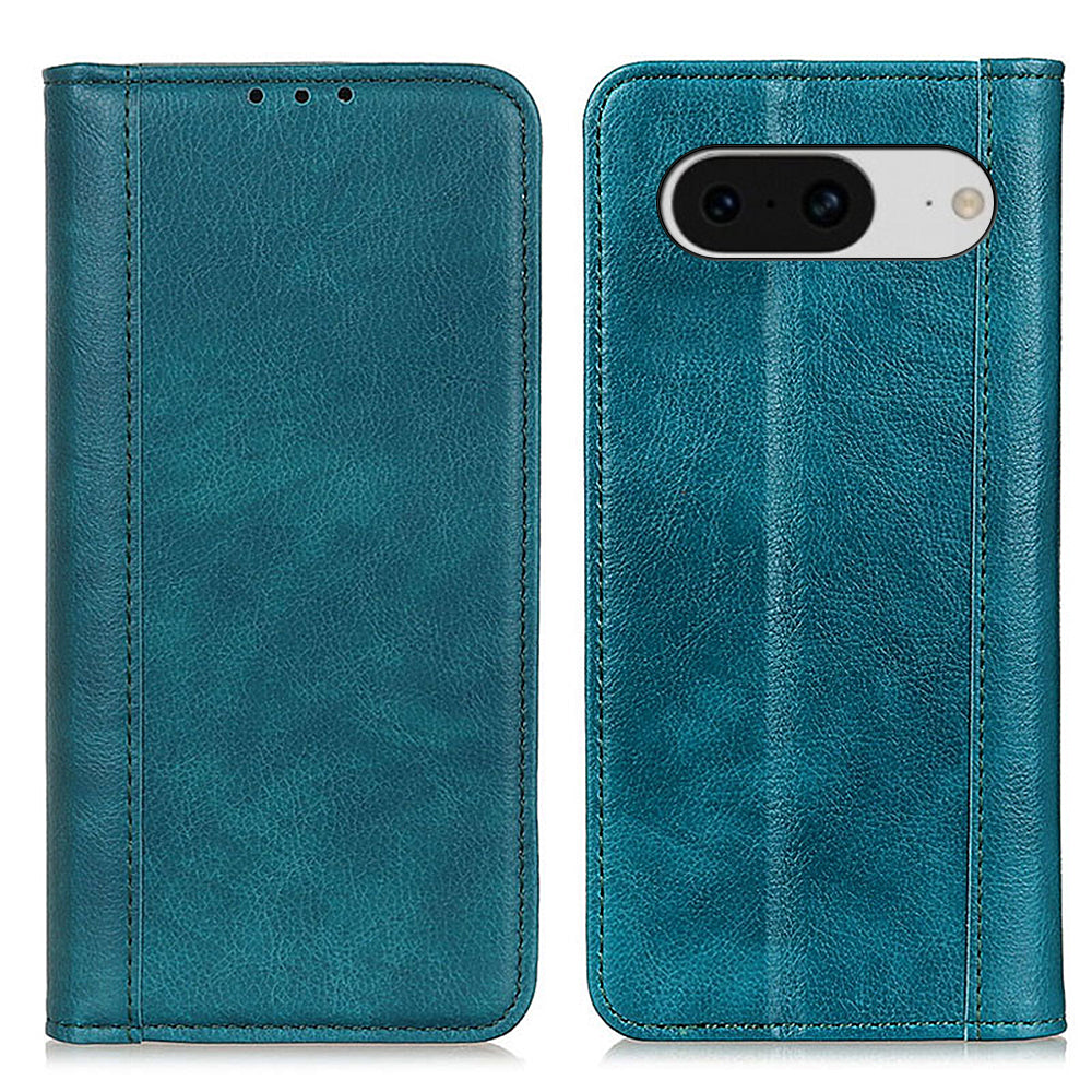 For Google Pixel 8 Litchi Texture Shockproof Wallet Stand Phone Case Split Leather+TPU Protective Cover