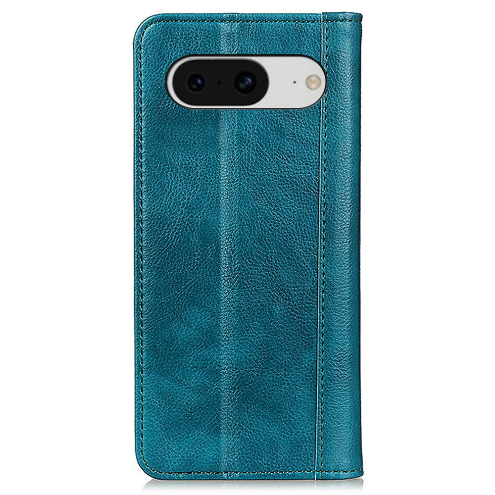 For Google Pixel 8 Litchi Texture Shockproof Wallet Stand Phone Case Split Leather+TPU Protective Cover