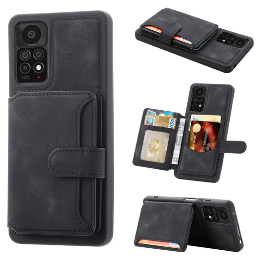 For Xiaomi Redmi Note 11 Pro 4G (MediaTek) / 5G (Qualcomm) / Note 12 Pro 4G Kickstand Phone Case RFID Blocking Wallet Cover
