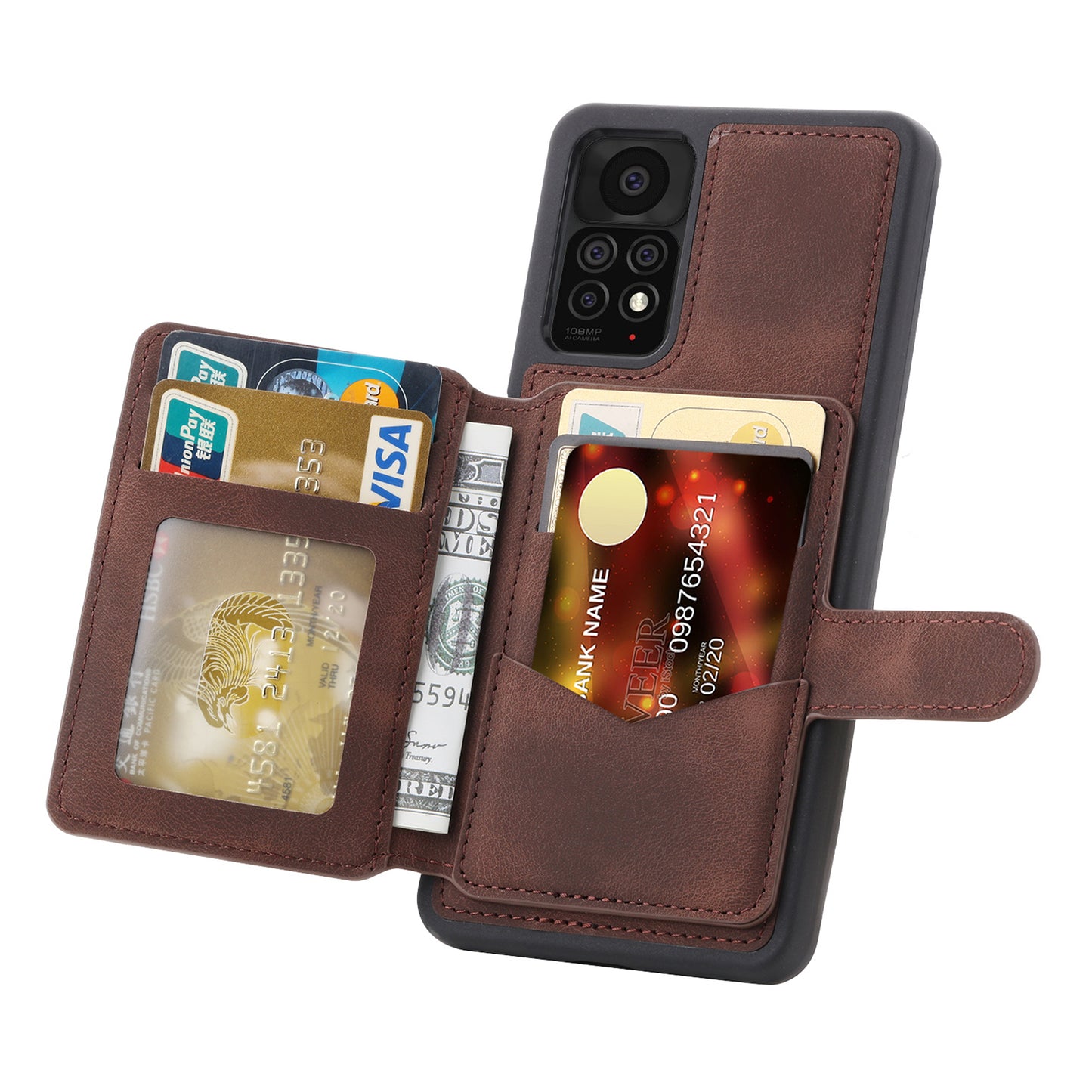 For Xiaomi Redmi Note 11 Pro 4G (MediaTek) / 5G (Qualcomm) / Note 12 Pro 4G Kickstand Phone Case RFID Blocking Wallet Cover