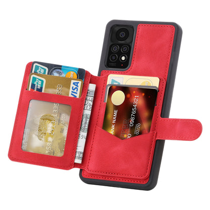 For Xiaomi Redmi Note 11 Pro 4G (MediaTek) / 5G (Qualcomm) / Note 12 Pro 4G Kickstand Phone Case RFID Blocking Wallet Cover