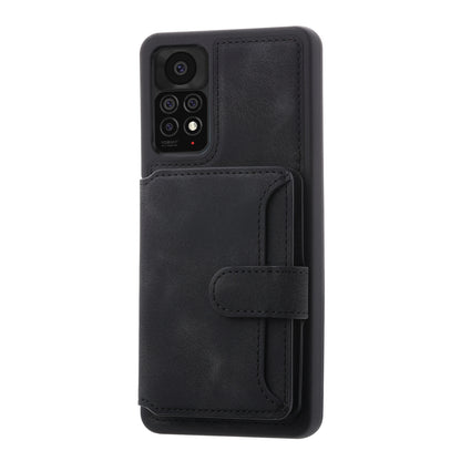 For Xiaomi Redmi Note 11 4G (Qualcomm) / Note 11S 4G RFID Blocking Phone Case Kickstand Wallet Leather+TPU Cover