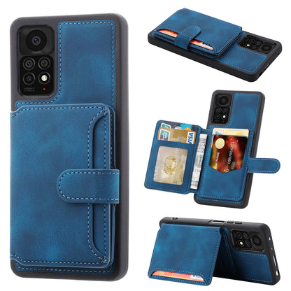 For Xiaomi Redmi Note 11 4G (Qualcomm) / Note 11S 4G RFID Blocking Phone Case Kickstand Wallet Leather+TPU Cover