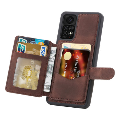 For Xiaomi Redmi Note 11 4G (Qualcomm) / Note 11S 4G RFID Blocking Phone Case Kickstand Wallet Leather+TPU Cover