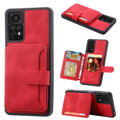 For Xiaomi Redmi Note 11 4G (Qualcomm) / Note 11S 4G RFID Blocking Phone Case Kickstand Wallet Leather+TPU Cover