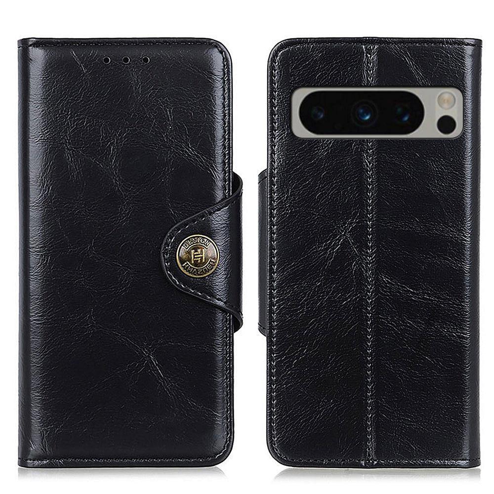 KHAZHEN for Google Pixel 8 Pro Anti-scratch Phone Stand Case PU Leather Wallet Cover