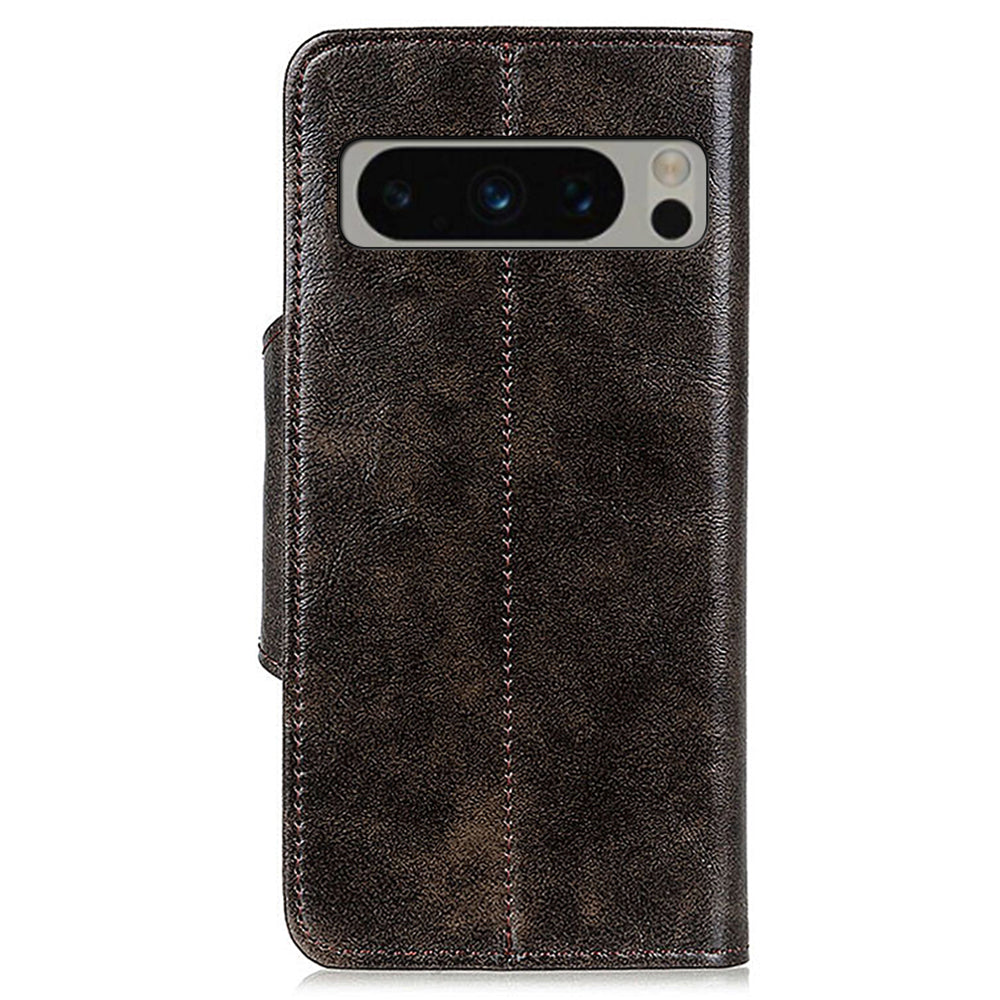 KHAZHEN for Google Pixel 8 Pro Anti-scratch Phone Stand Case PU Leather Wallet Cover