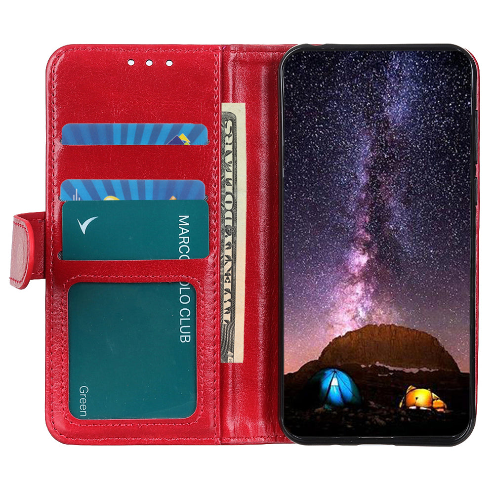 Phone Cover for Google Pixel 8 Pro PU Leather+TPU Wallet Crazy Horse Texture Cellphone Case