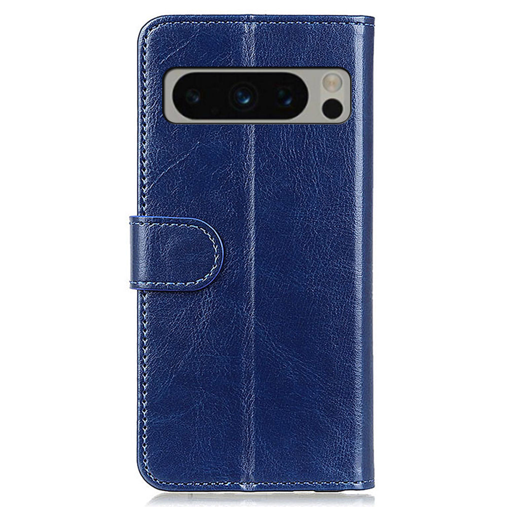Phone Cover for Google Pixel 8 Pro PU Leather+TPU Wallet Crazy Horse Texture Cellphone Case