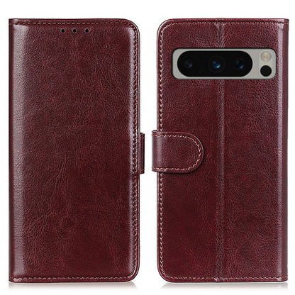 Phone Cover for Google Pixel 8 Pro PU Leather+TPU Wallet Crazy Horse Texture Cellphone Case