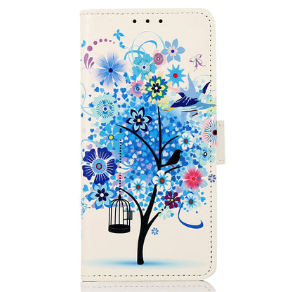 Leather Phone Case for Google Pixel 8 Pro , Stand Wallet Pattern Printing Phone Cover Shell