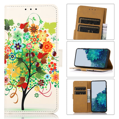 Leather Phone Case for Google Pixel 8 Pro , Stand Wallet Pattern Printing Phone Cover Shell