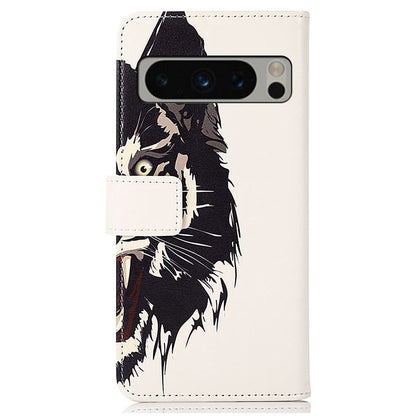 Leather Phone Case for Google Pixel 8 Pro , Stand Wallet Pattern Printing Phone Cover Shell