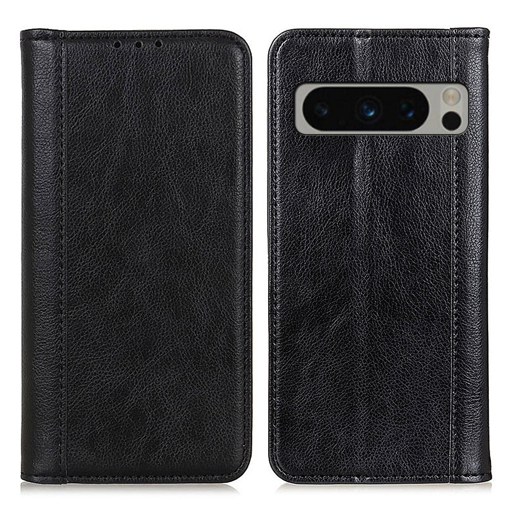 For Google Pixel 8 Pro Anti-Scratch Litchi Texture Mobile Phone Case Split Leather+TPU Phone Cover Wallet
