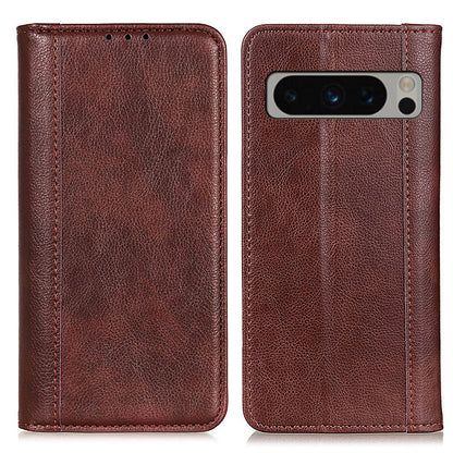 For Google Pixel 8 Pro Anti-Scratch Litchi Texture Mobile Phone Case Split Leather+TPU Phone Cover Wallet