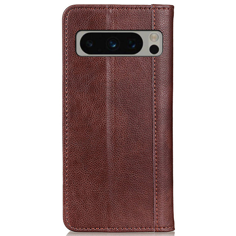 For Google Pixel 8 Pro Anti-Scratch Litchi Texture Mobile Phone Case Split Leather+TPU Phone Cover Wallet