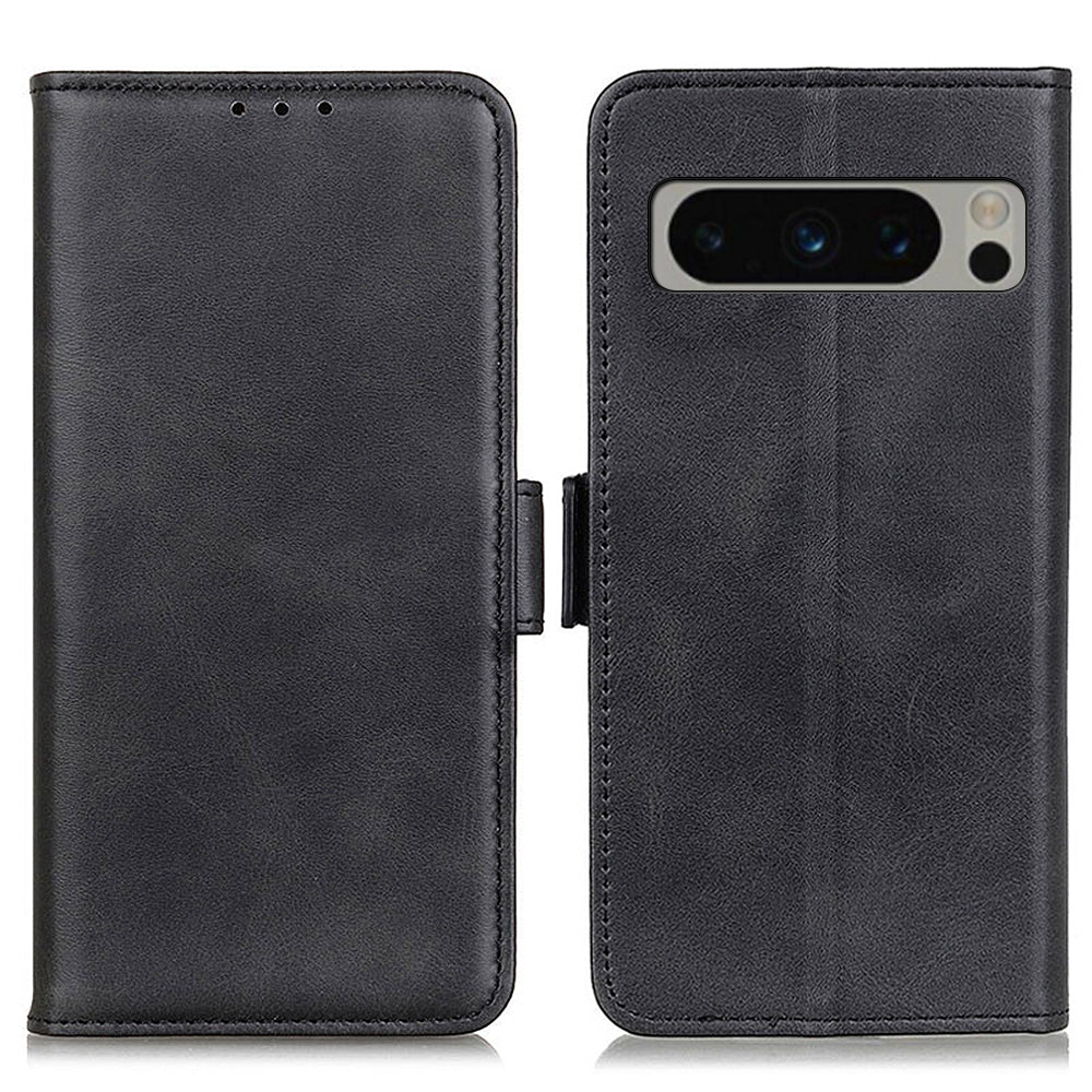 For Google Pixel 8 Pro Protective Wallet Case Cowhide Texture Leather Stand Shockproof Phone Cover