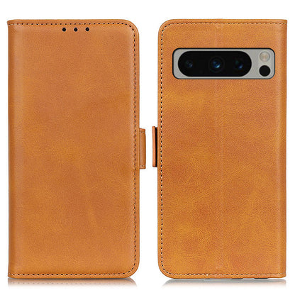 For Google Pixel 8 Pro Protective Wallet Case Cowhide Texture Leather Stand Shockproof Phone Cover