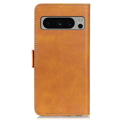 For Google Pixel 8 Pro Protective Wallet Case Cowhide Texture Leather Stand Shockproof Phone Cover