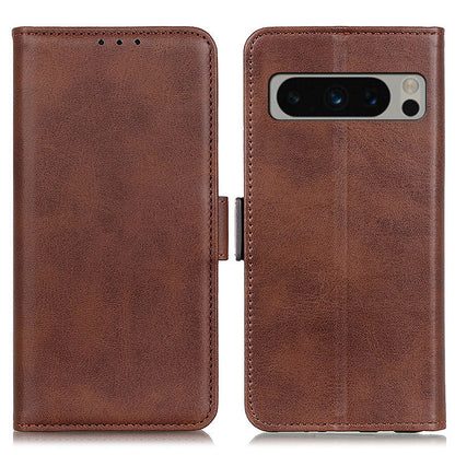 For Google Pixel 8 Pro Protective Wallet Case Cowhide Texture Leather Stand Shockproof Phone Cover