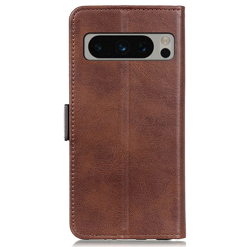 For Google Pixel 8 Pro Protective Wallet Case Cowhide Texture Leather Stand Shockproof Phone Cover