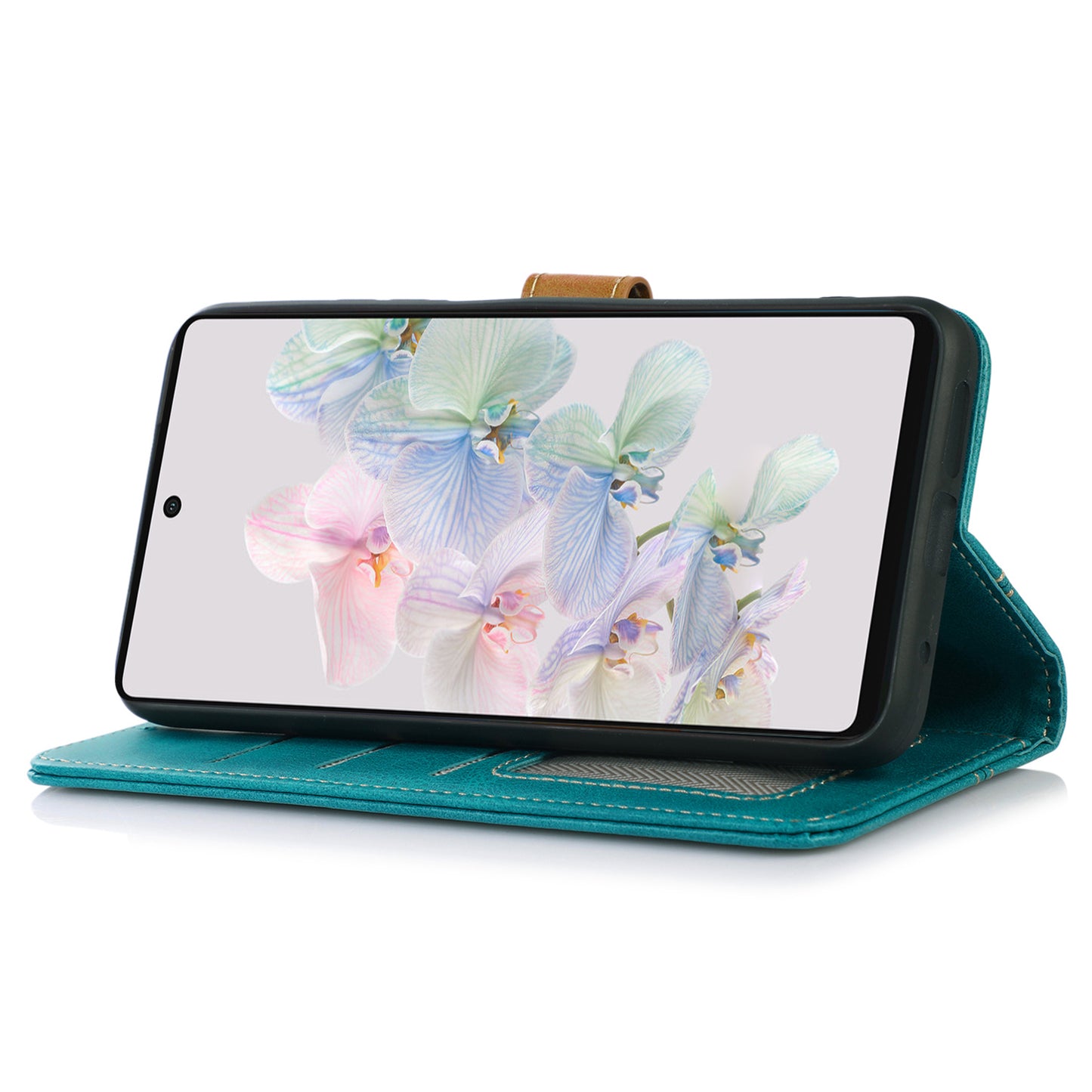 Cell Phone Cover for Google Pixel 8 Pro PU Leather Calf Texture Wallet Stand Flip Phone Case