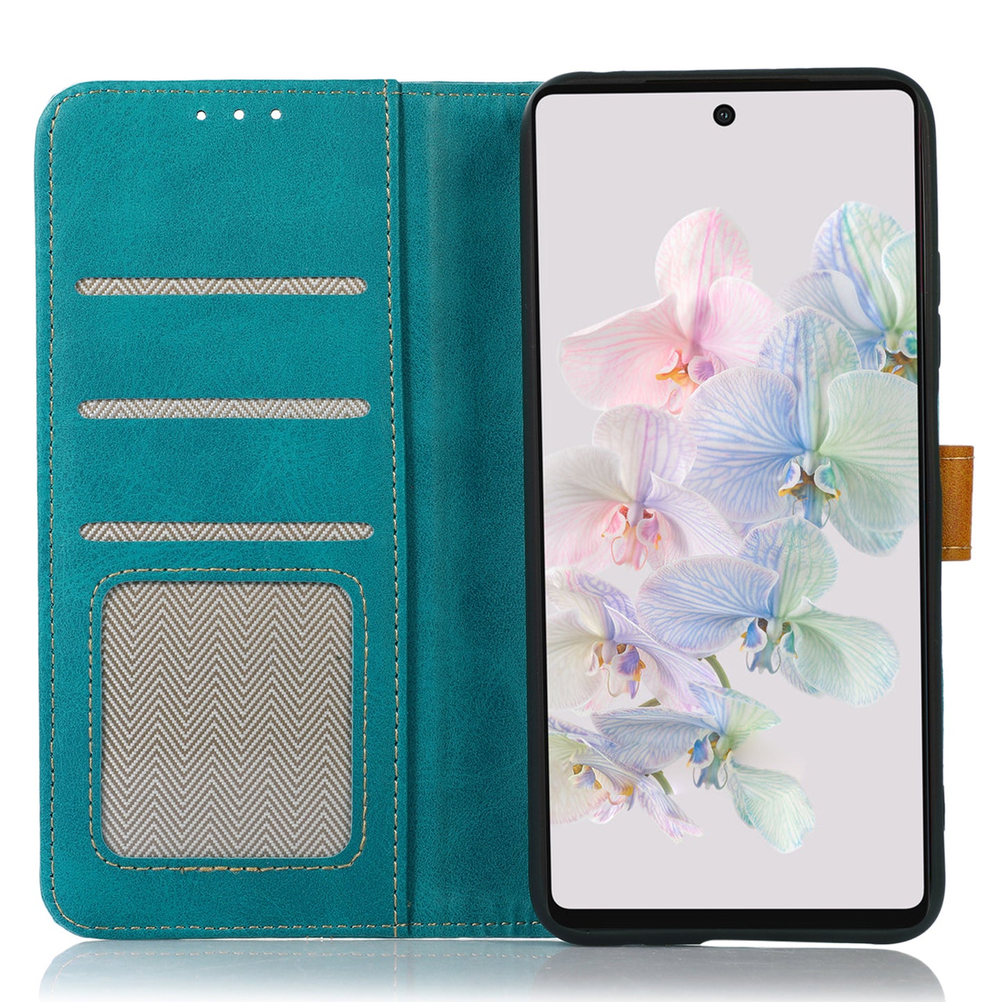 Cell Phone Cover for Google Pixel 8 Pro PU Leather Calf Texture Wallet Stand Flip Phone Case