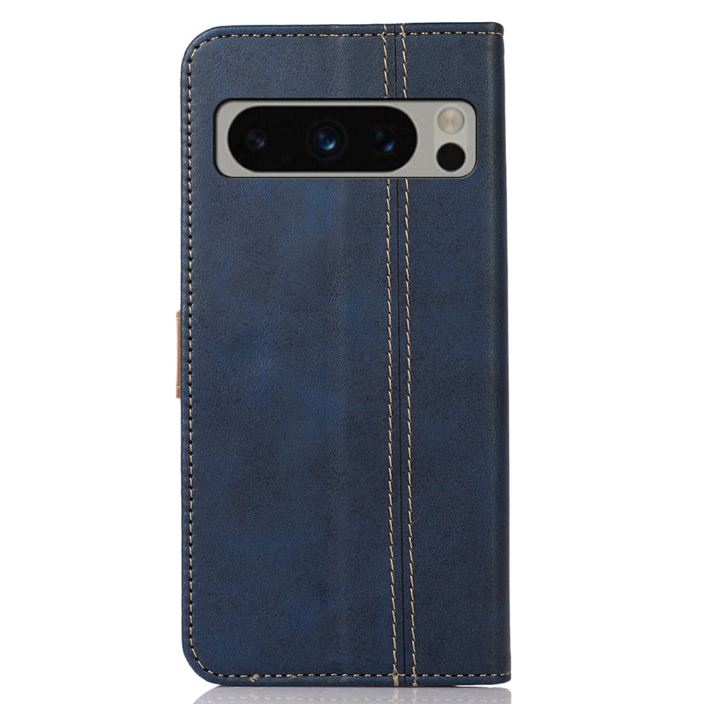 Cell Phone Cover for Google Pixel 8 Pro PU Leather Calf Texture Wallet Stand Flip Phone Case