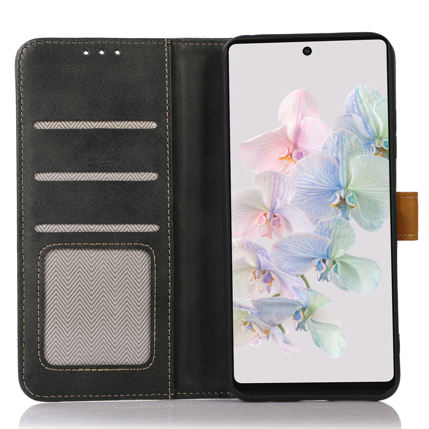 Cell Phone Cover for Google Pixel 8 Pro PU Leather Calf Texture Wallet Stand Flip Phone Case