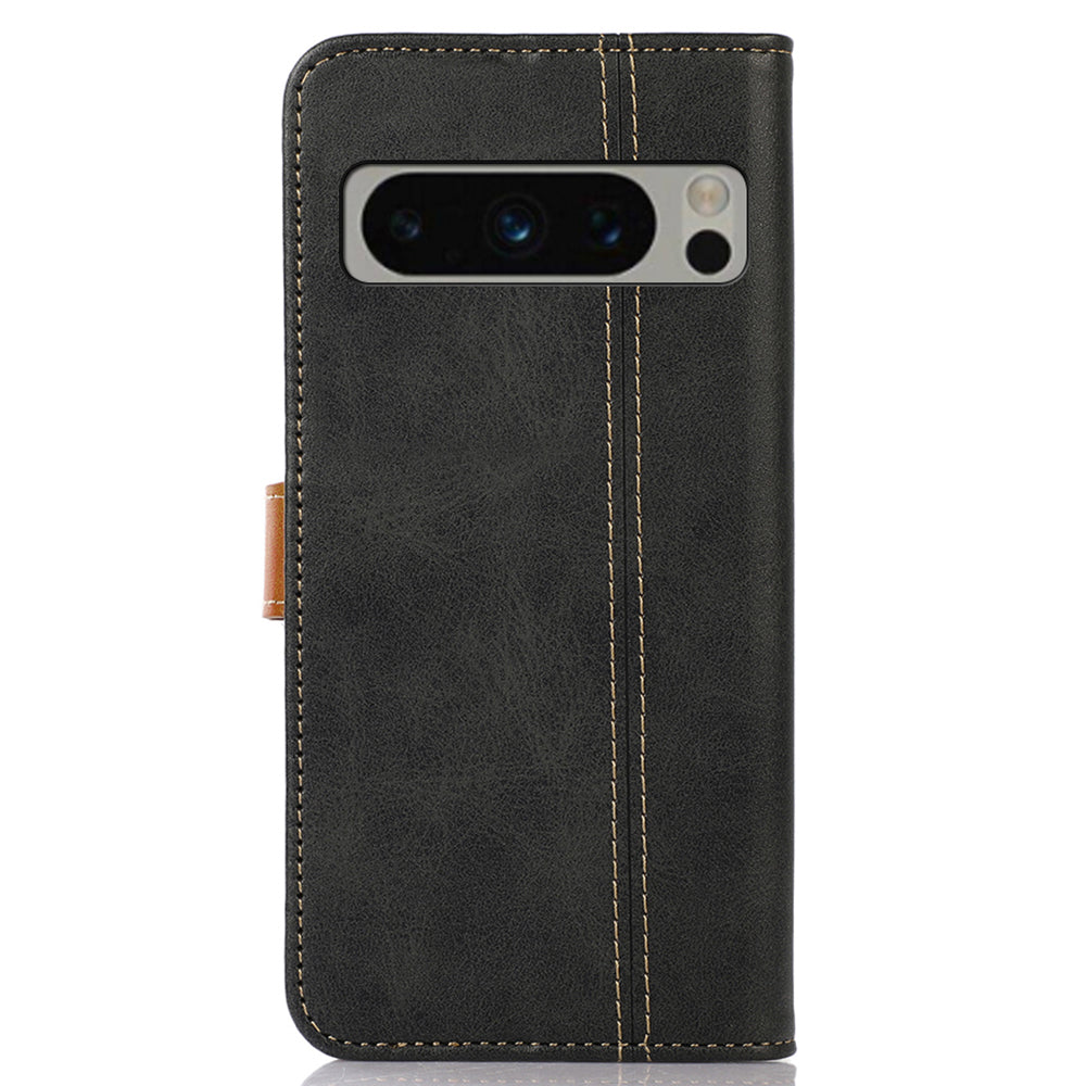 Cell Phone Cover for Google Pixel 8 Pro PU Leather Calf Texture Wallet Stand Flip Phone Case