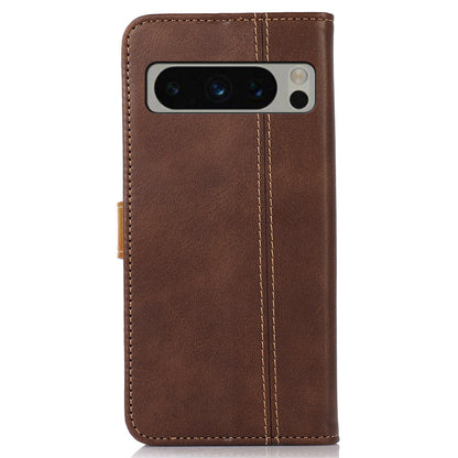 Cell Phone Cover for Google Pixel 8 Pro PU Leather Calf Texture Wallet Stand Flip Phone Case