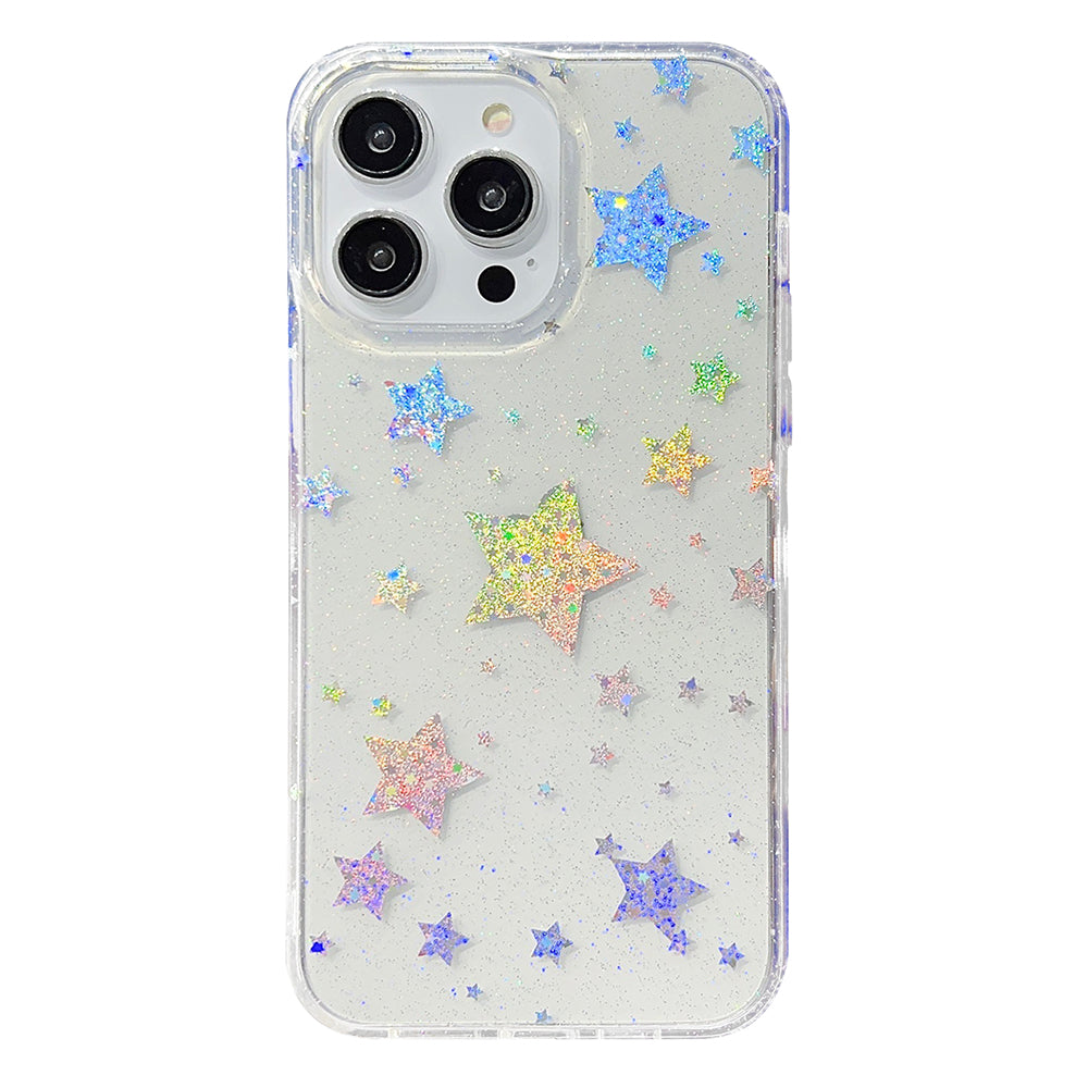 For iPhone 14 Pro Max PC+TPU Cell Phone Case Glitter Powder IMD Phone Cover