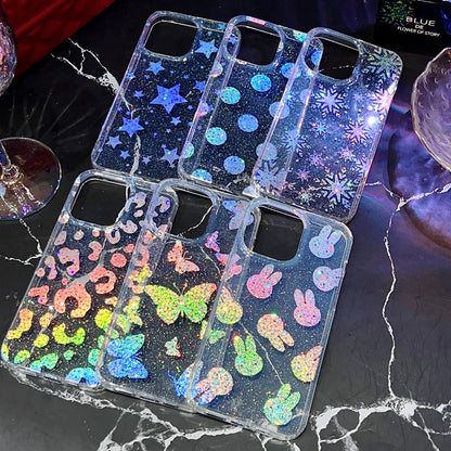 For iPhone 14 Pro Max PC+TPU Cell Phone Case Glitter Powder IMD Phone Cover